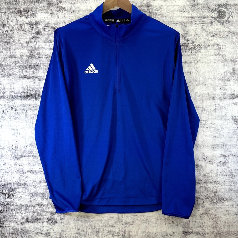 Adidas Aeroready Training Quarter Zip Pullover Men's Medium Blue Long‎ Sleeve